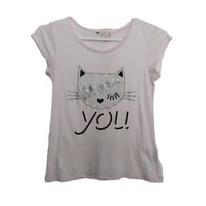 ⭐2/$20 H&M Cat Shirt "Meow You"